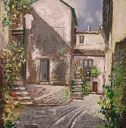 Elio Picariello, Рассвет в Forenza, Акрилова картина - плита, 30 x 40