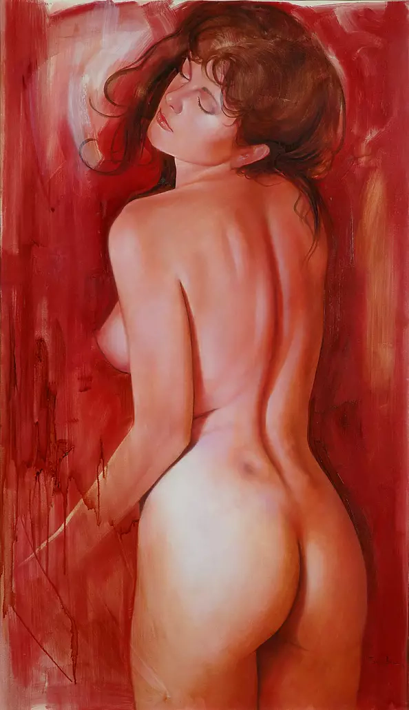 Fazio Lauria - Akt w czerwieni