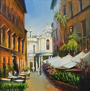 Renata Rychlik - Roman street with white church