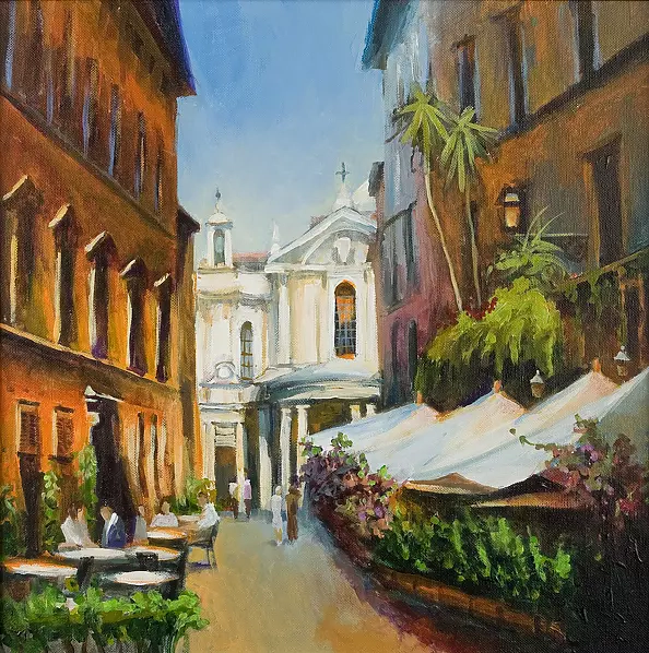 Renata Rychlik - Roman street with white church