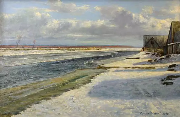 Wojciech Górecki - Winter landscape Biebrza - Jagłowo