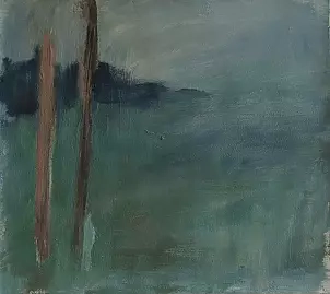 Magdalena Różycka - Pejzaż zimowy z drzewami II