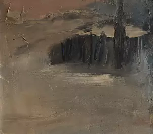 Magdalena Różycka - Pejzaż zimowy z drzewami III