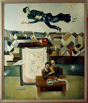 Drozdova Mariia - Above the city  (citation paintings by Chagall)