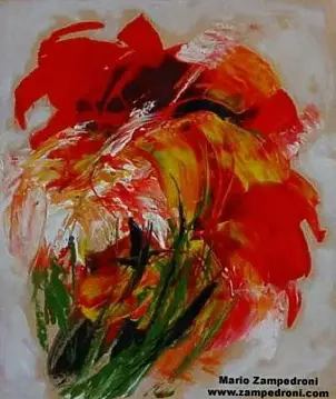   -  Abstract red floral 2002