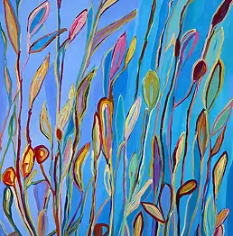 Magdalena Walulik, Abstrakcja 14 - Kwiaty, Obraz akrylowy - płótno, 80 x 100