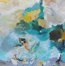 Emilia Czupryńska, Abstrakcja Błękitna, Obraz olejny - , 90 x 90