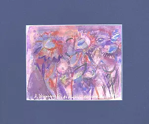 Anna Skowronek - Abstrakcja botaniczna 2, akwarela obraz ręcznie malowany