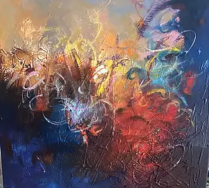 Mirosław Cholewinski, Abstraction, Peinture à l'huile - toile, 80 x 90