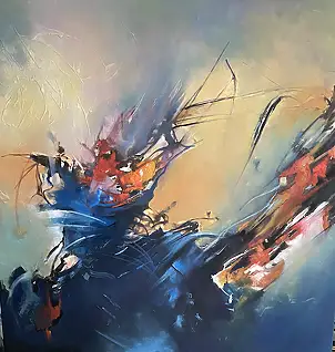 Mirosław Cholewinski, Abstraction, Oil painting - canvas, 90 x 90