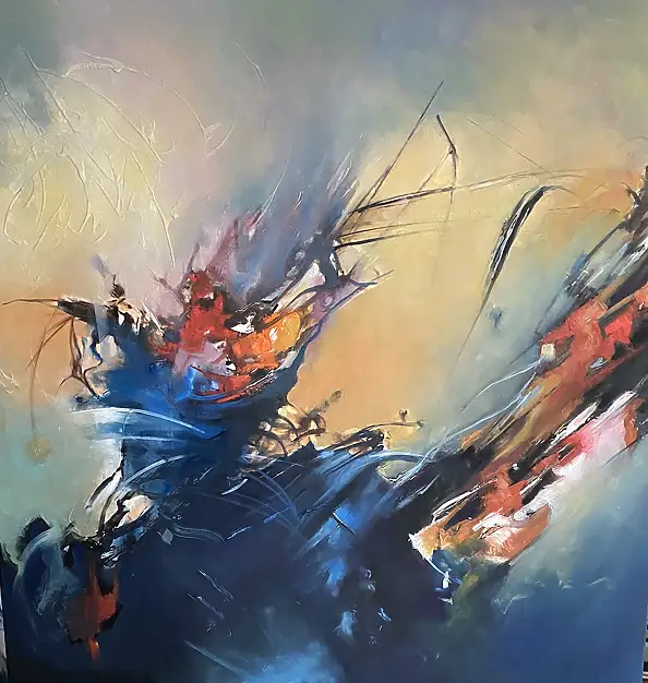 Mirosław Cholewinski, Abstraction, Oil painting - canvas, 90 x 90