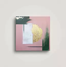 Veronika Ls - Abstraction on canvas, geometry with the addition of gold flakes