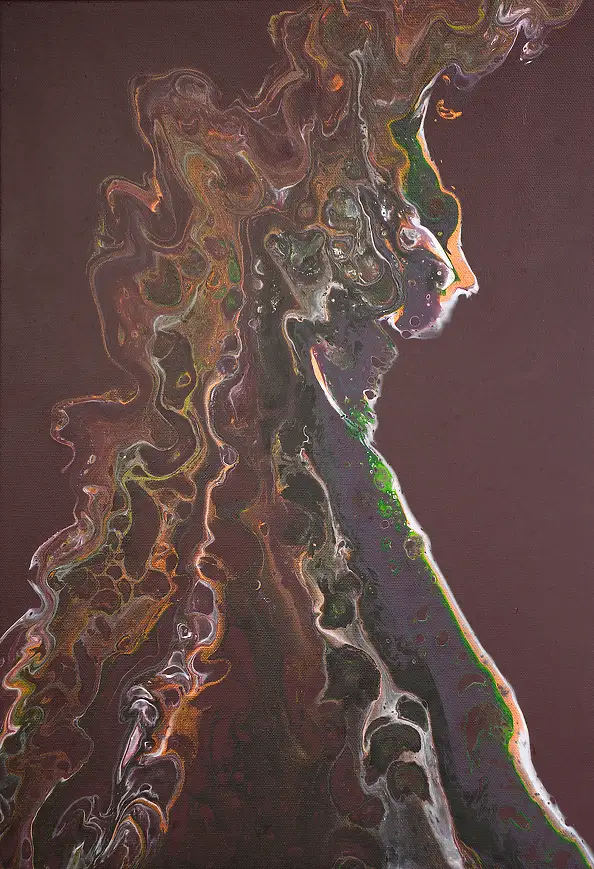 Jacek Rutkowski, Abstraction no:011124, Acrylic painting - canvas, 38 x 55