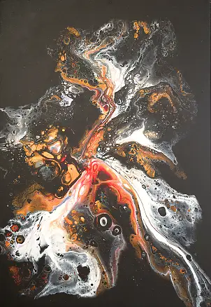 Jacek Rutkowski, Abstraction no:021124, Acrylic painting - canvas, 38 x 55