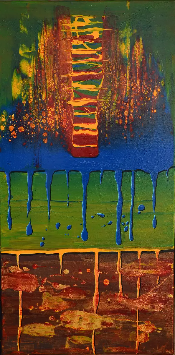 Jacek Rutkowski, Abstrakcja no:260218, Obraz akrylowy - płótno, 50 x 100