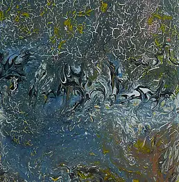 Barbara Sikorski, Abstraktion Nummer 2, Acrylgemälde - Platte, 30 x 40