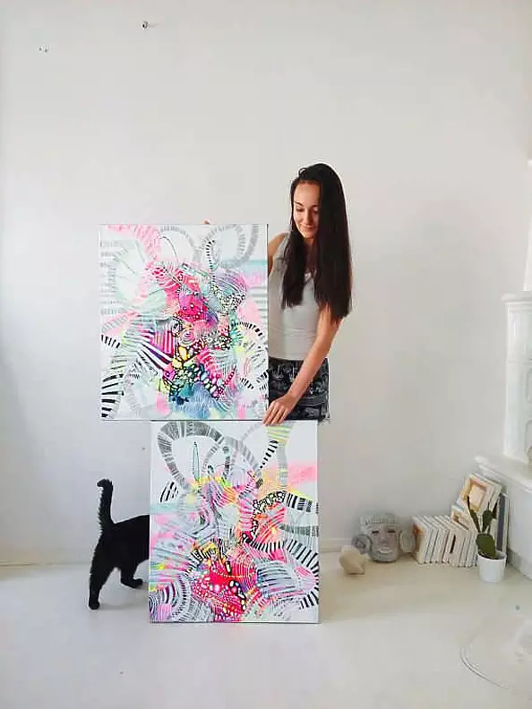 Marlena Majchrzak - Abstrakcja organiczna 82,83 - dyptyk