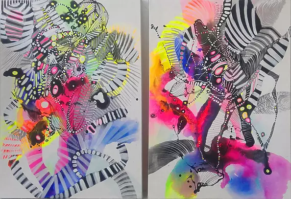 Marlena Majchrzak - Organic abstraction 85, 86 - diptych