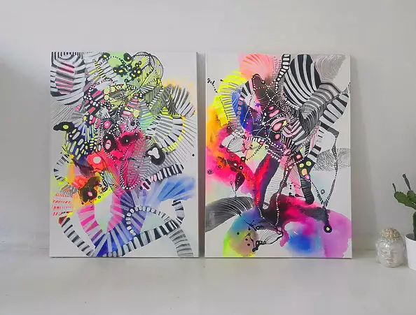 Marlena Majchrzak - Organic abstraction 85, 86 - diptych