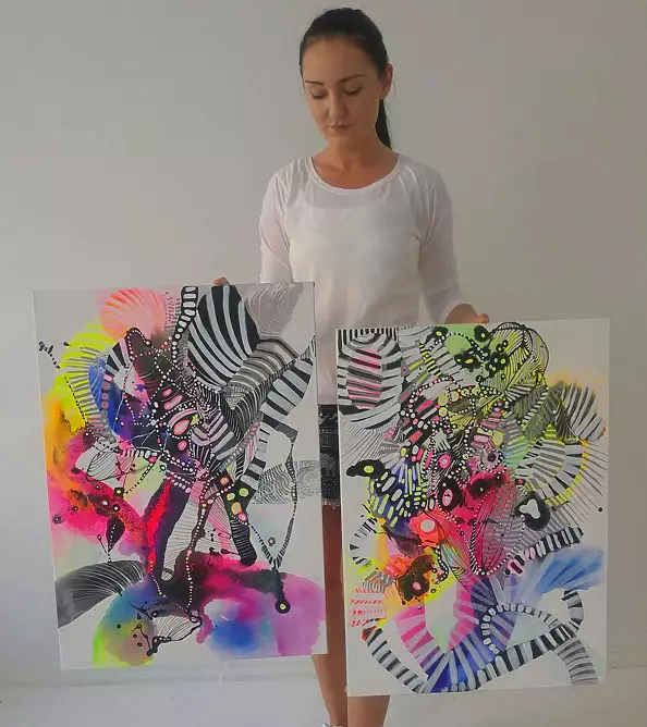 Marlena Majchrzak - Organic abstraction 85, 86 - diptych