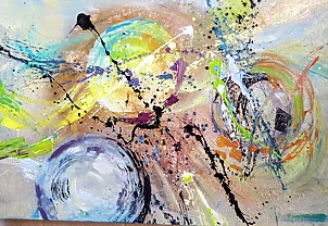 Anna Borcz - Abstraction - rotating moons