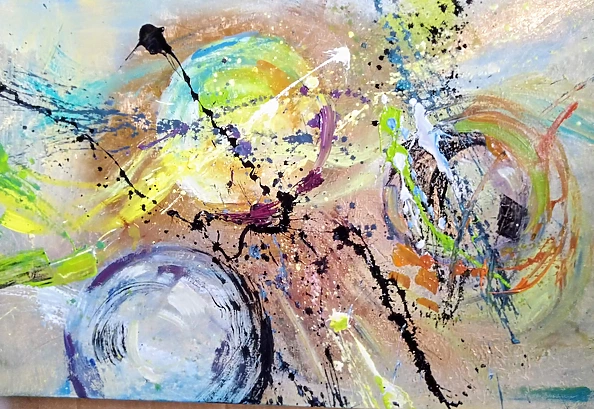 Anna Borcz - Abstraction - rotating moons