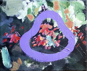 Dominika Fedko-Wójs - Abstraktion mit lila abstrakten XXII abstrakten Reihen