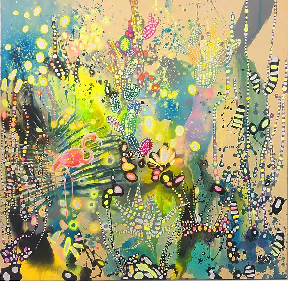 Marlena Majchrzak - "Abstraction with Flamingo II"