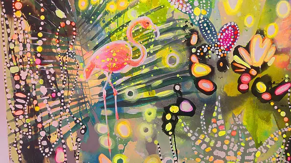 Marlena Majchrzak - "Abstraction with Flamingo II"