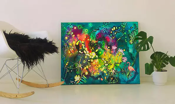 Marlena Majchrzak - Abstraction with flamingo and toucan No. II