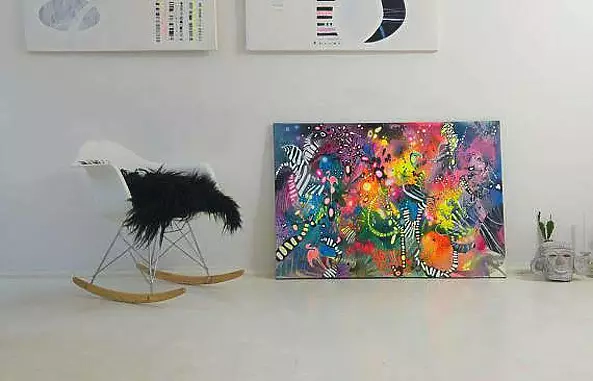 Marlena Majchrzak - "Abstraction with a toucan and flamingoes"