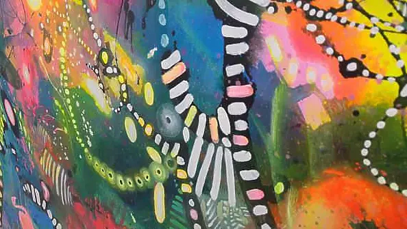 Marlena Majchrzak - "Abstraction with a toucan and flamingoes"