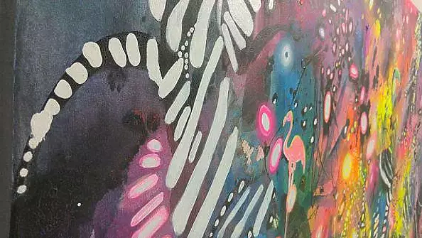 Marlena Majchrzak - "Abstraction with a toucan and flamingoes"