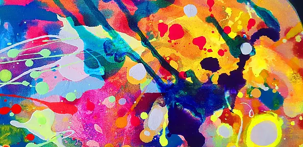 Marlena Majchrzak - Yellow-blue abstraction on a black background