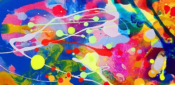 Marlena Majchrzak - Yellow-blue abstraction on a black background