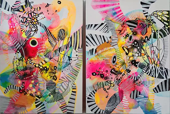 Marlena Majchrzak - "Abstrakcje organiczne 43,44" - dyptyk