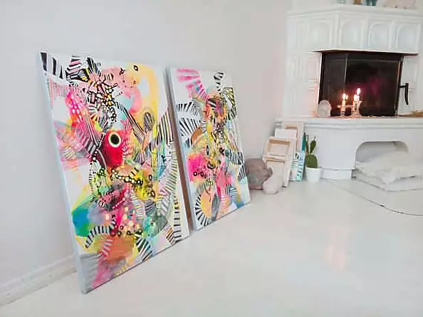 Marlena Majchrzak - "Abstrakcje organiczne 43,44" - dyptyk