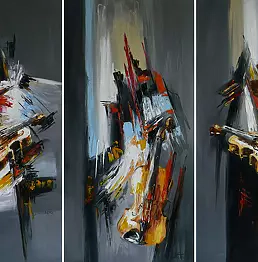 Dorota Łaz - Abstractions with violins - triptych