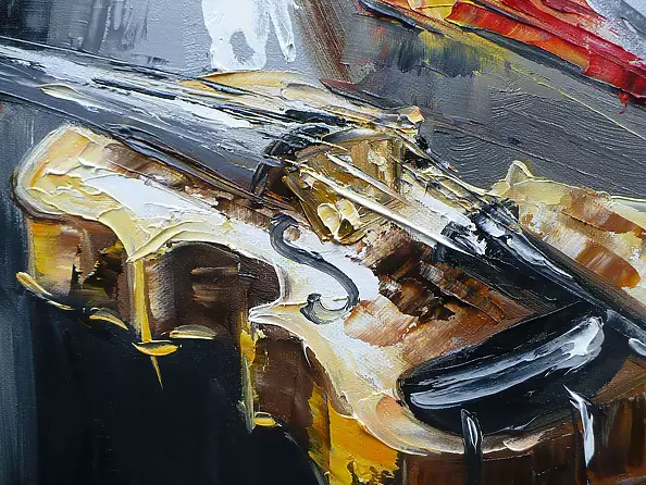 Dorota Łaz - Abstractions with violins - triptych