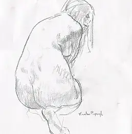 Miroslaw Pieprzyk, Агнешка, Вугілля - папір, 30 x 42