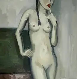 Kajetan Toporowski, Gesetz. Mädchen, Ölbild - Leinwand, 30 x 40