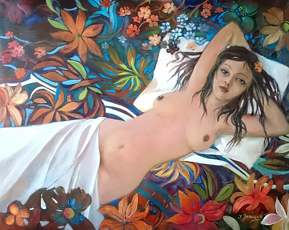 Igor Janczuk - Akt- kobieta w kwiatach