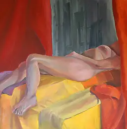 Izabela Ciesielska, акт цвет, Масляная картина - холст, 100 x 73
