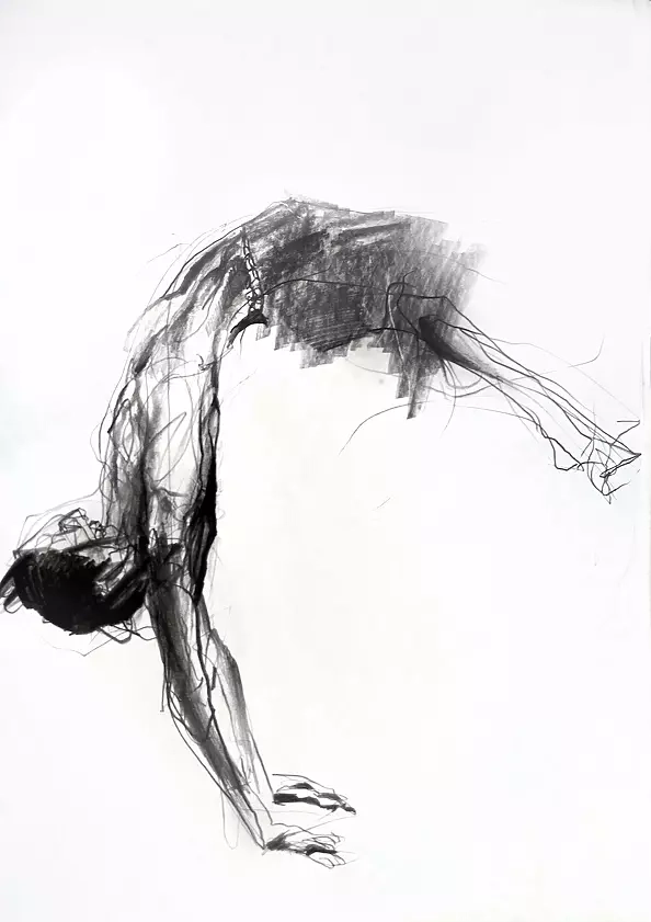 Dr Joanna Żochowska - Male act, coal pencil on paper