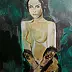 Michał Ogiński - Nude on a green background