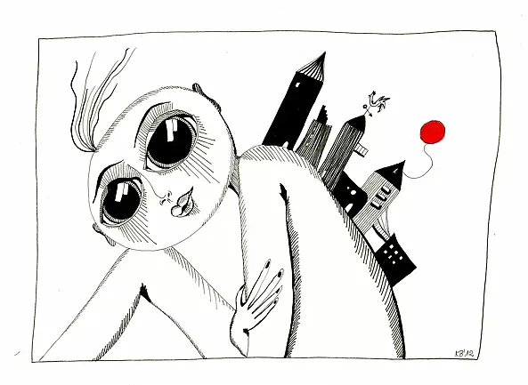 Katarzyna Blacha - Akt z czerwonym balonikiem