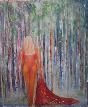   - Nude with a red dress