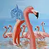 Leszek Gaczkowski - Act with flamingoes