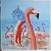 Leszek Gaczkowski - Handle mit Flamingos