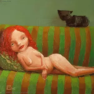 Krzysztof Iwin - Nude with a Cat